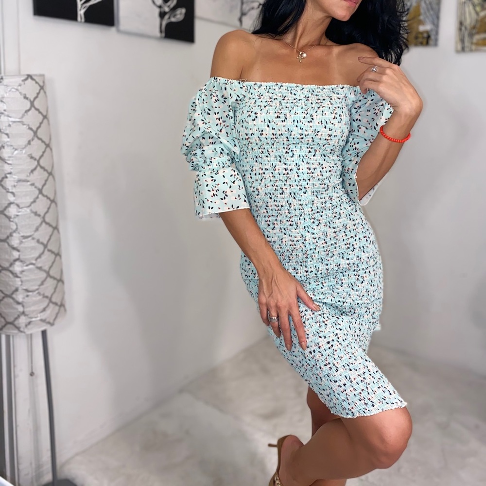 Light Green off shoulder dress